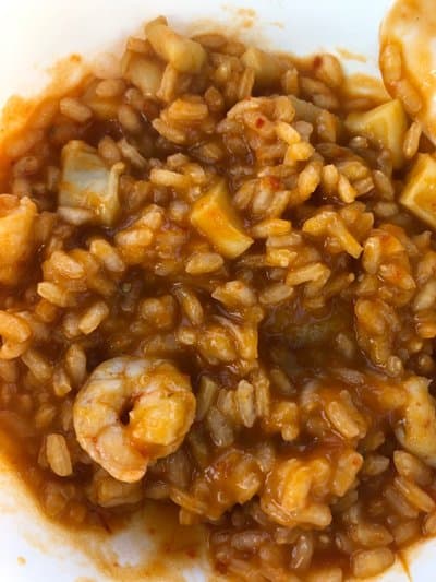 Riso con calamari e gamberetti