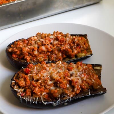 Melanzane ripiene di carne macinata al forno